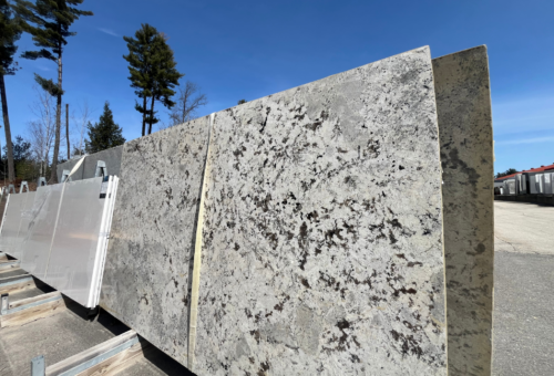 Stone slab in the Rumford Stone slabyard, which houses hundreds of slabs available for viewing.