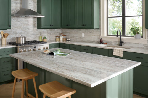 The stunning Viatera kitchen counters highlight the majesty of natural kitchens.