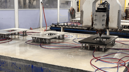 An example of wet cutting at Rumford Stone